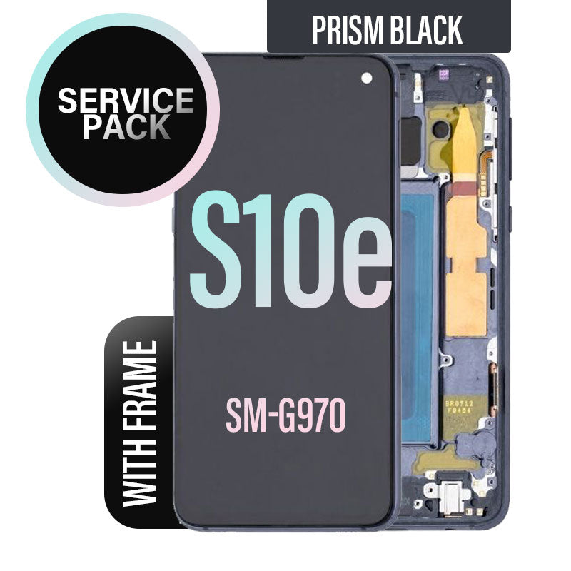LCD Digitizer Screen Assembly with Frame Service Pack for Galaxy S10E G970 - Prism Black