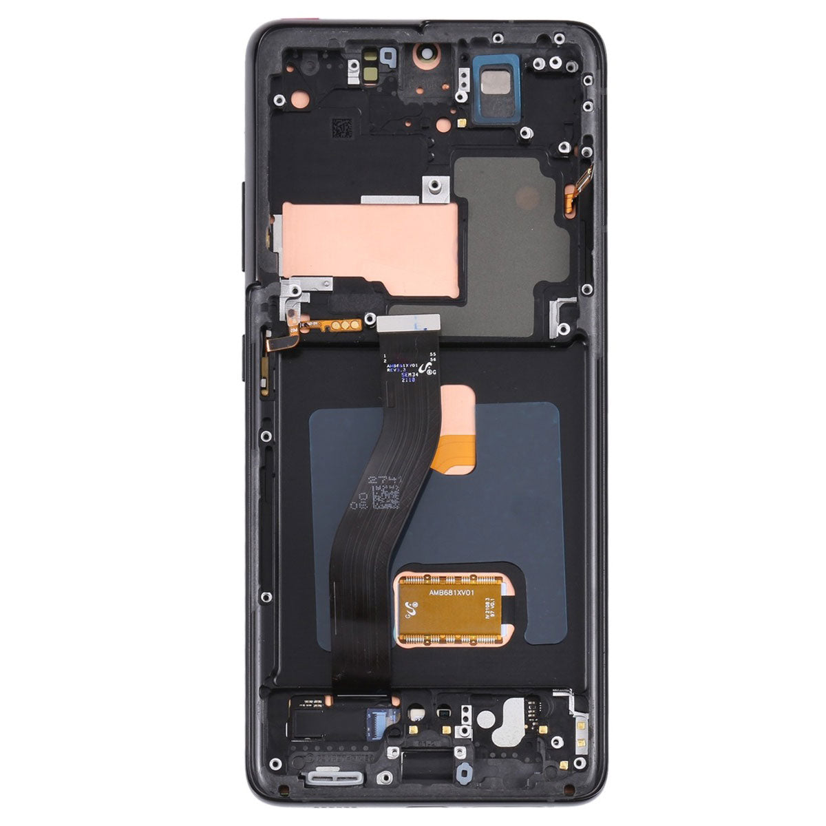 OLED LCD Digitizer Screen Assembly with Frame Replacement for Galaxy S21 Ultra G998 - Phantom Black