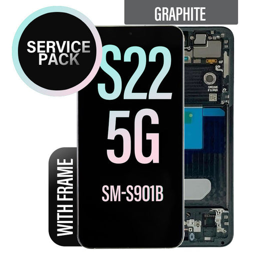 LCD Digitizer Screen Assembly with Frame Service Pack Replacement for Galaxy S22 5G S901 - Graphite