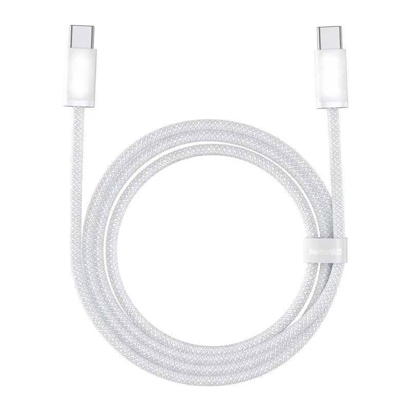 USB-C To USB-C Fast Charging 65W Barided Cable 2M - White