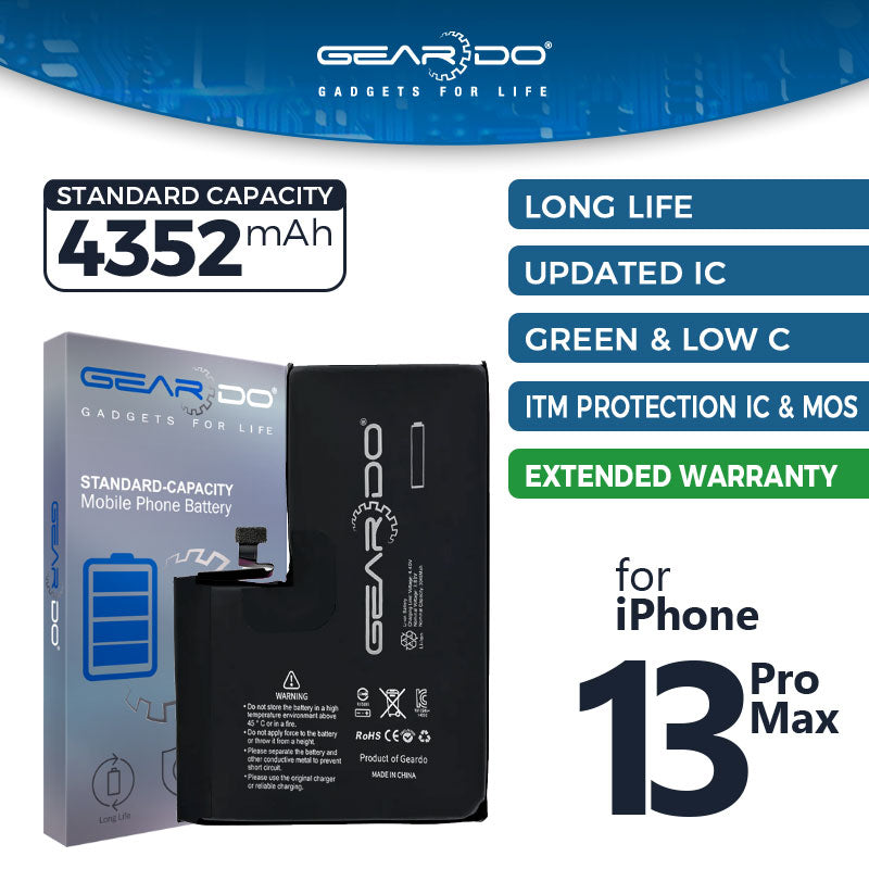 Premium Geardo Battery Standard Capacity 4352mAh for iPhone 13 Pro Max