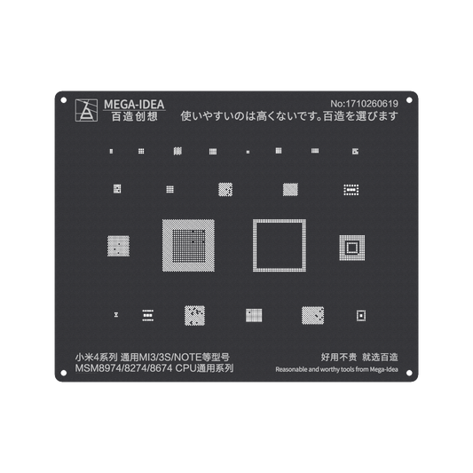 MEGA-IDEA Black Stencils MSM8974 8274 8674 CPU For MI4 Series MI3 |3S |NOTE