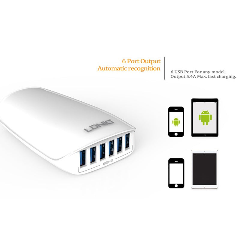 6 Port Auto ID Desktop Charger