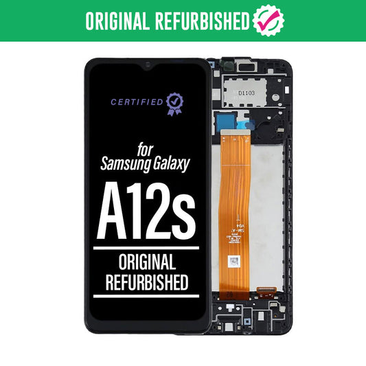 Original Refurbished LCD Touch Screen Assembly + Frame Compatible For Galaxy A12s A127