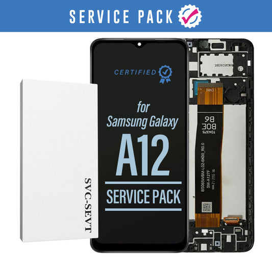 LCD Digitizer Screen Assembly with Frame Replacement Service Pack for Galaxy A12s 2021 A127