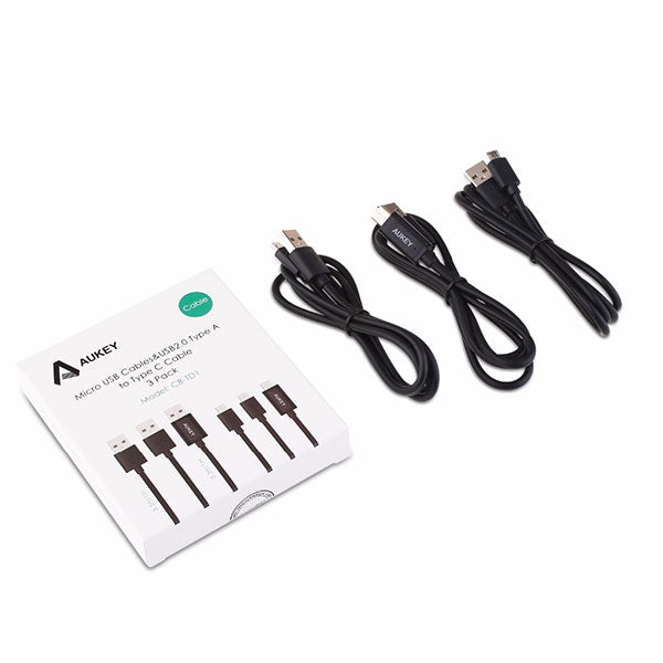 AUKEY USB Type-C & Micro USB  Data Charging Cable Kit 3Pcs (1M)