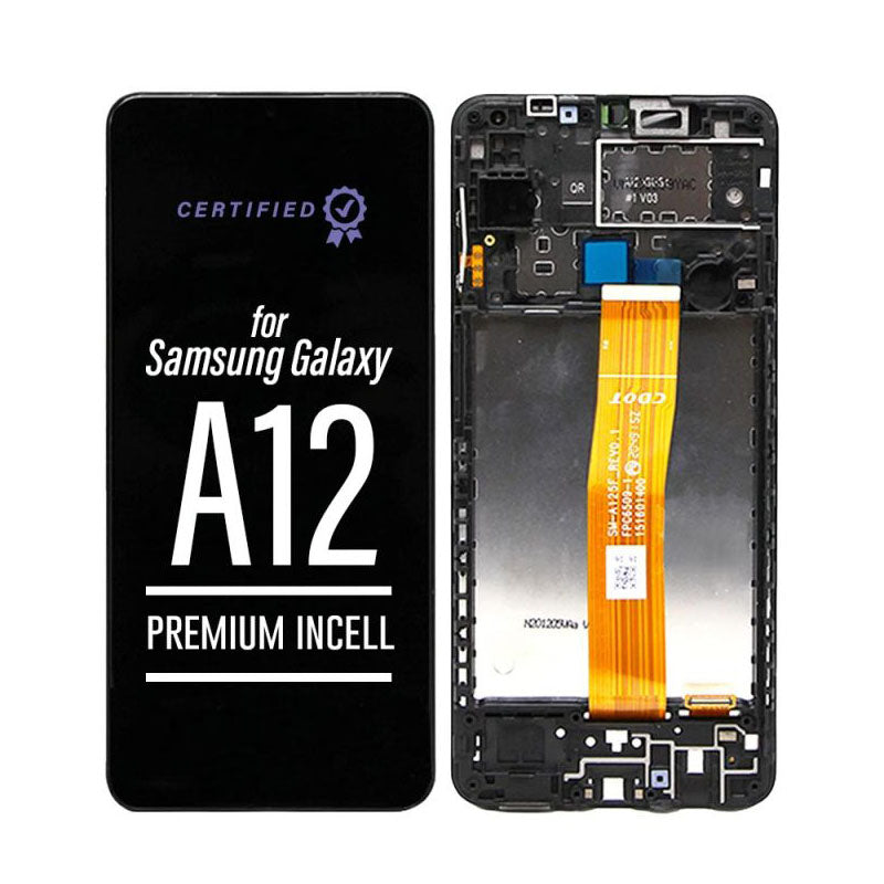 Premium Incell LCD Touch Screen Assembly + Frame Compatible For Galaxy A12 125