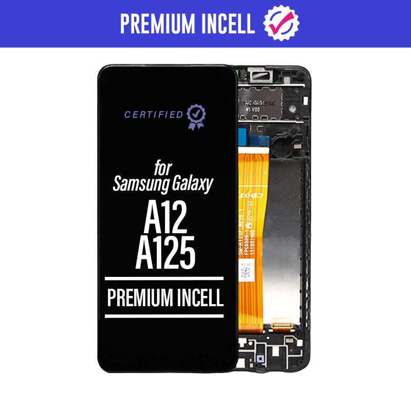 Premium Incell LCD Touch Screen Assembly + Frame Compatible For Galaxy A12 125