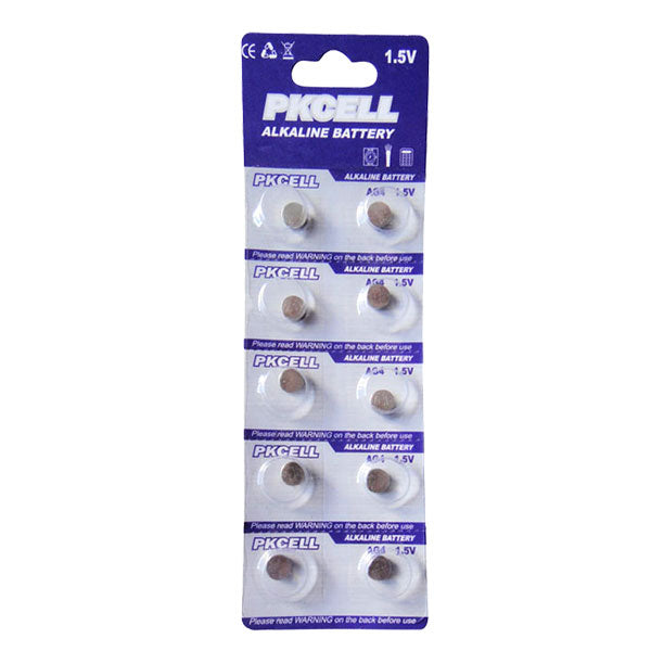 Pkcell Alkaline Button Cell AG4 1.5V 10pcs pack