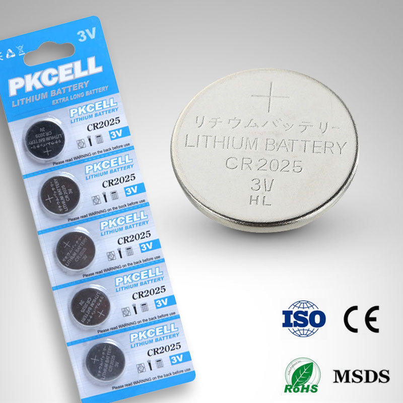 Pkcell Lithium Button Cell CR2025 3.0V 5pcs Pack