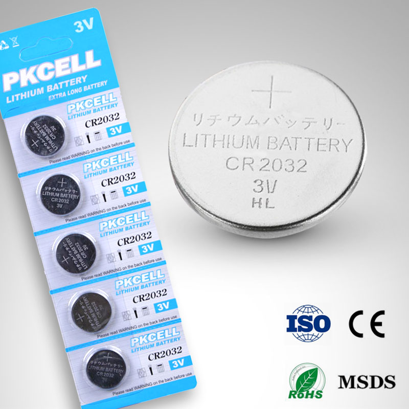 Pkcell Lithium Button Cell CR2032 3.0V 5pcs pack