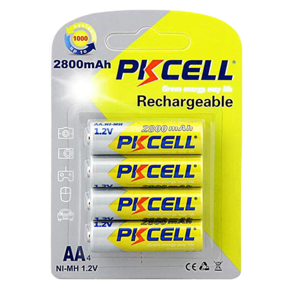 Pkcell Ni-Mh AA 2800mAh 1.2V 4pcs pack