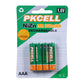 Pkcell Ni-Zn Rechargeable Battery AAA 900Mah 1.6V 4pcs pack