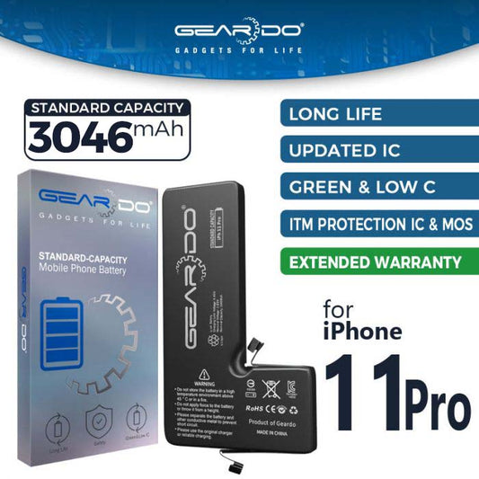 Premium Geardo Battery Standard Capacity 3046mAh for iPhone 11 Pro