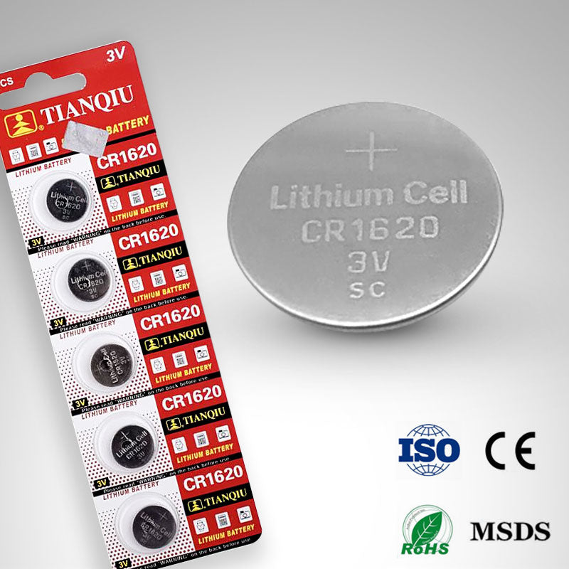Li Button Cells Tianqiu Lithium Button Cell CR1620 3.0V 5pcs pack – JS Tech