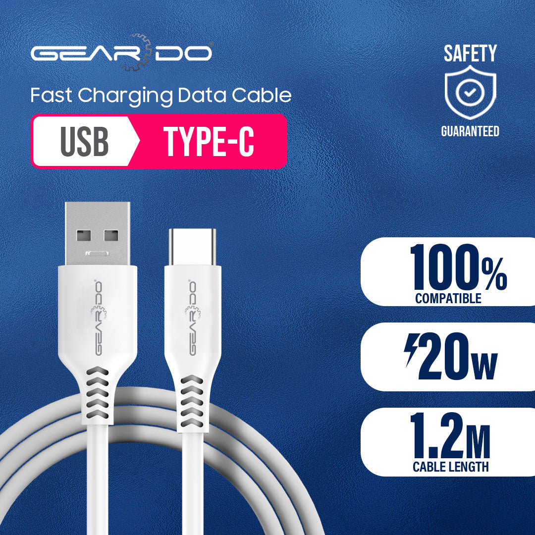 Geardo Premium USB to Type C Charging Data Cable 1.2m 5A JS Tech